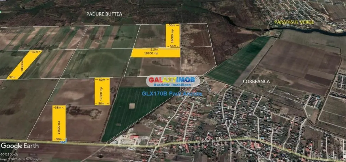 Teren  Buftea Corbeanca latura 56 m la Padure 28000 mp - foto 1
