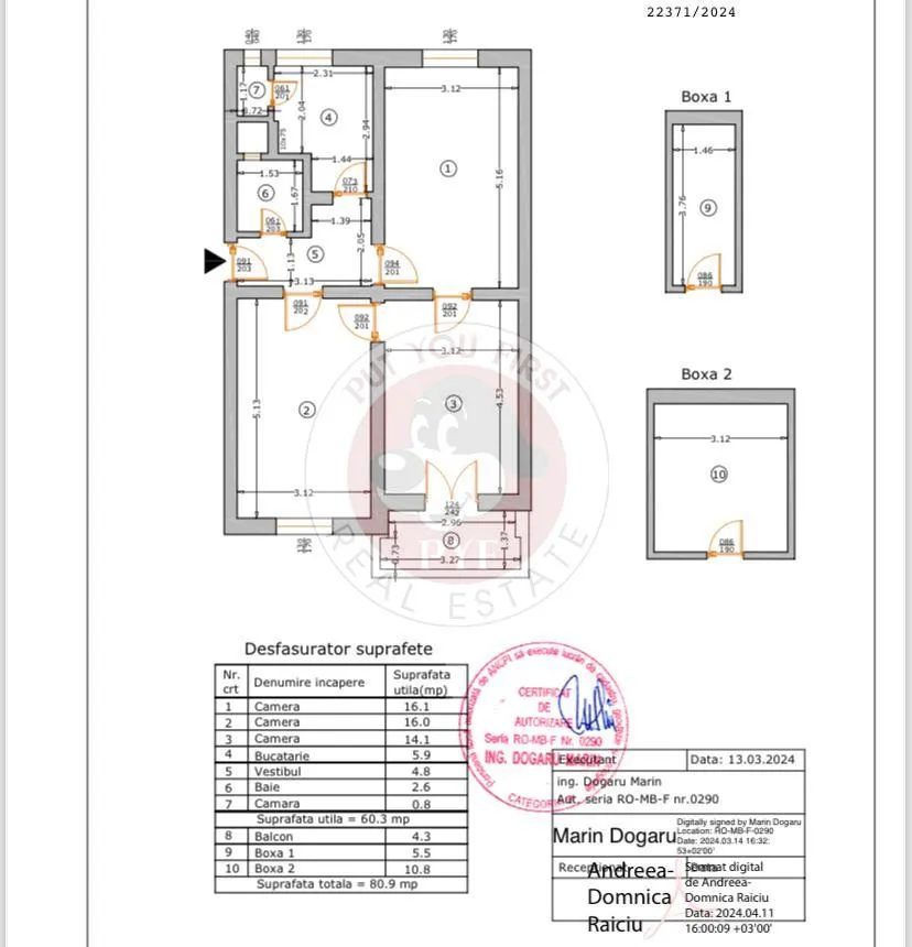 Barbu Vacarescu | 3 camere | 81mp | semidecomandat | B12184 - foto 9