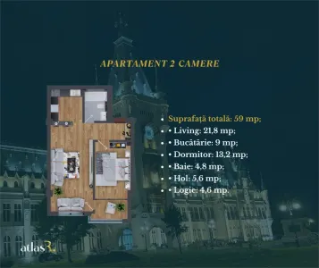 Apartament 2 camere | 59 mp | Dacia/Pacurari | Comision 0 - foto 10