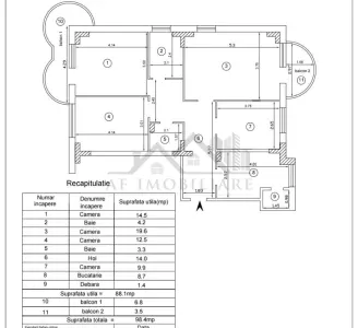 Apartament 4 camere 99mp etaj intermediar - foto 2