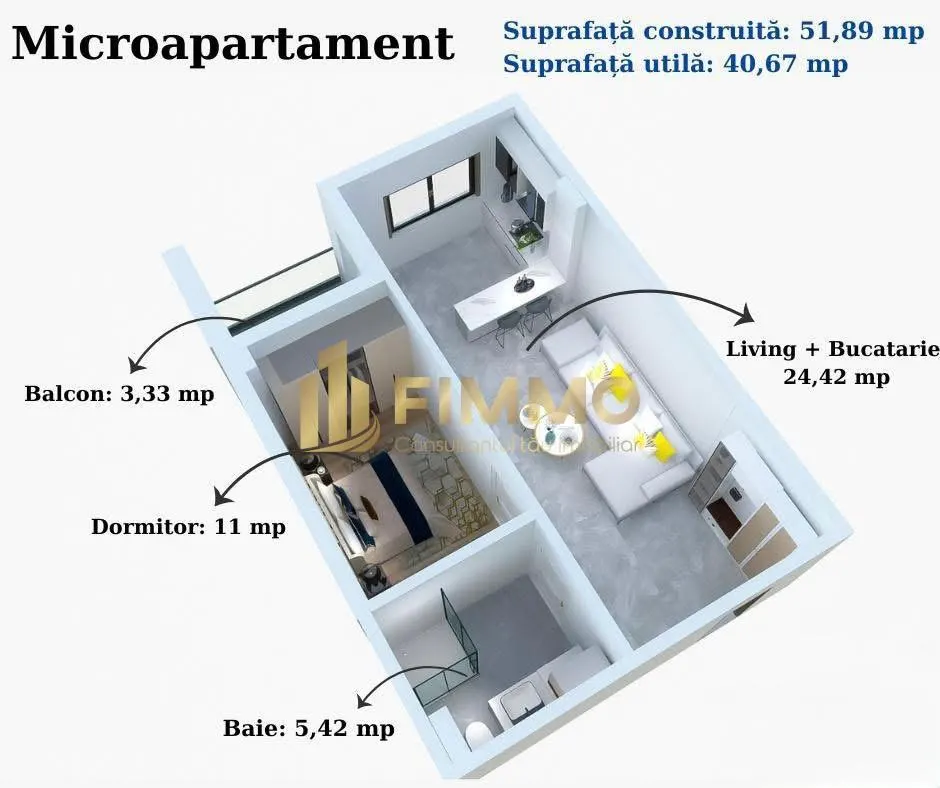 Microapartament | 52 mpt | 2 camere | Complex nou | Suceava | ID:1643 - foto 1