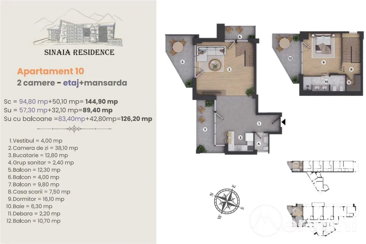 Apartament de Lux cu 2 camere de vanzare in Sinaia, Ap 10 - foto 1
