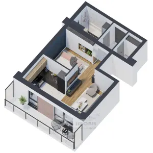 Apartament 2 camere, 46,29 mp – design modern & finisaje premium | 0% comision - Iasi