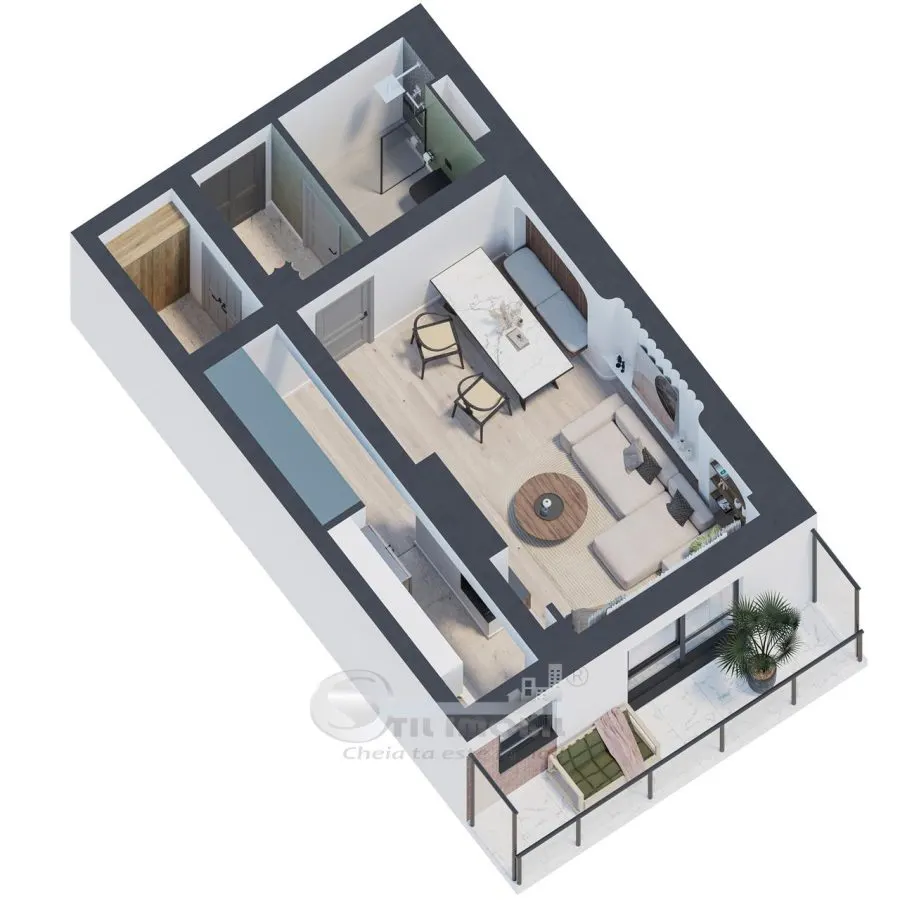 Apartament 1 cameră, 43.61 mp â€“ finisaje premium | Comision 0% - foto 1