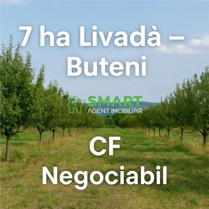 Teren 7 ha. livada Buteni, Jud. Arad CF, acces drum. - foto 1