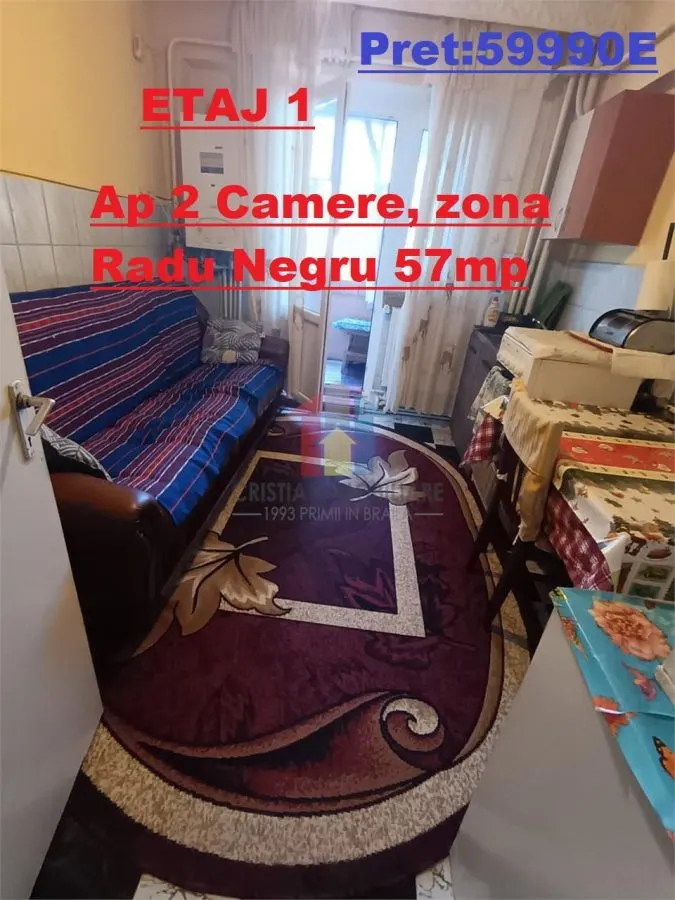 ETAJ 1! Apartament 2 camere Radu Negru 57 mp - foto 1