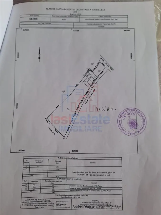 Badeni com Scobinti  Iasi Teren 4239mp  parcelabil si constructii 245mp - foto 20