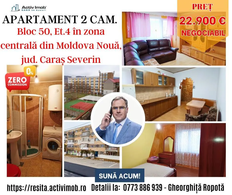Apartament 2 Cam. Semidecomandate â€“ Moldova Noua/CS - foto 1