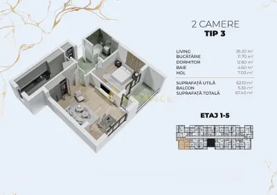 Â Apartament 2 camere decomandat  â€“ Pop. Leordeni || Biruintei || 15 min Metrou Berceni - foto 2
